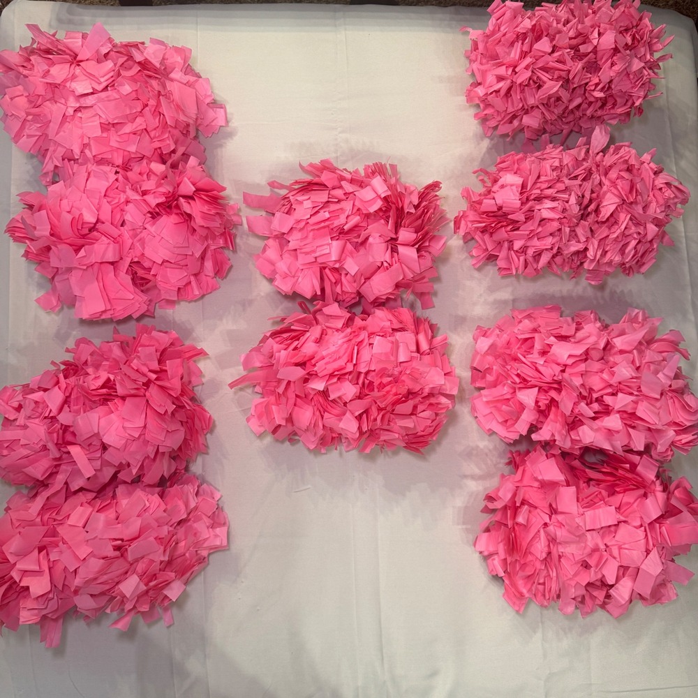 Epic Sports Pink Cheerleading Pom Poms Pack of 10 Breast Cancer Awareness Spirit